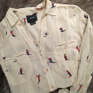 Maeve brand from Anthropologie. Button up blouse